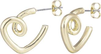 Adornia Adornia Plated Crystal Lined Heart Hoop Earrings
