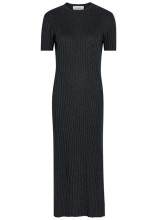 Lisa Yang Isabela Ribbed Cotton and Cashmere-blend Midi Dress - Grey - 2 (UK 12-14 / M-L)