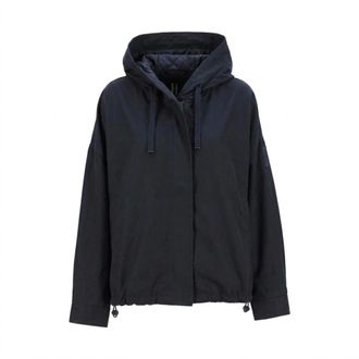 Bomboogie Jassen, Dames, Blauw, M, Katoen, Gabardine Parka