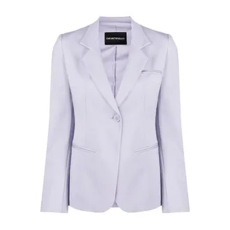 Emporio Armani Blazers, female, Purple, Size: 2XS Single-breasted Blazer