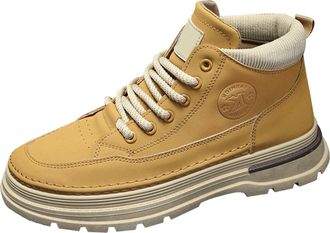 Generic Mens Boots Boots Men Kickers Boots Christmas 2025 Mens Spring and Autumn British Style Retro High Top Work Shoes Trendy Versatile Thick Sports Casual 