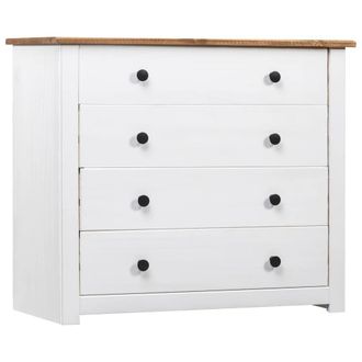Berkfield Home Side Cabinet White 80x40x73 cm Pine Panama Range | Size: 80 x 40 x 73 cm