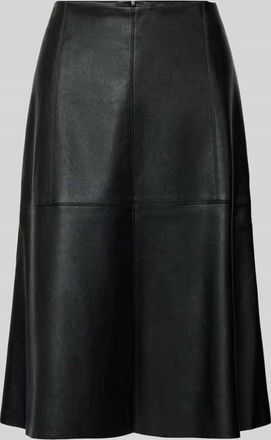 s.Oliver Black Label Knielanger Rock in Kunstleder-Optik in Black, Größe 34