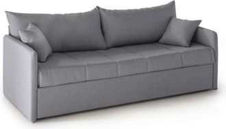 Dmora Sof&aacute; Cama 3 Plazas Uberta, Sof&aacute; Convertible Para Sal&oacute;n, Acolchado, Desenfundable, Calidad 100% Made In Italy, 205x86 H80 Cm, Gris Claro - Dmora