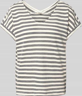 Tom Tailor Oversized T-Shirt aus gestricktem Baumwoll-Mix in Marine, Größe XL