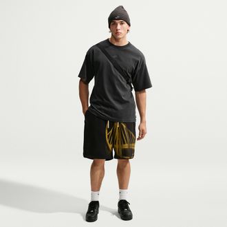 Nike Golden State Warriors Standard Issue Nike Mens Fleece Basketball Shorts in Black | IQ1485-010