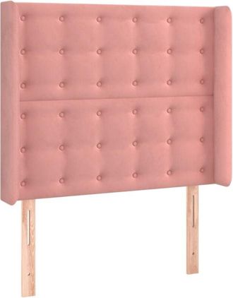 vidaXL Cabecero Con Orejas De Terciopelo Rosa 93x16x118/128 Cm Vidaxl