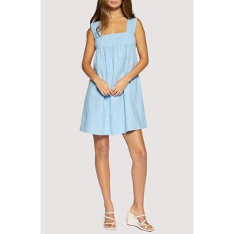 Lost + Wander Coastal Voyage Cotton & Linen Babydoll Dress in Light Blue at Nordstrom, Size X-Small