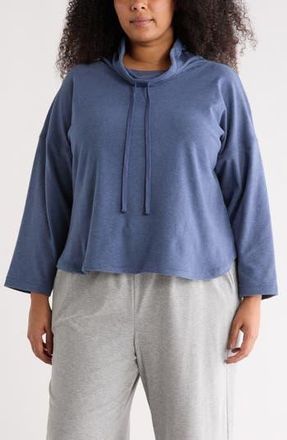 Max Studio Funnel Neck Top in Heather Denim at Nordstrom Rack, Size 1X