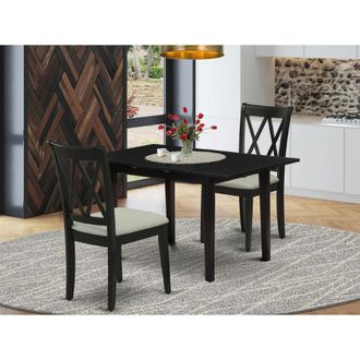 East West Furniture Dining Table- Dining Chairs, NOCL3-BLK-C