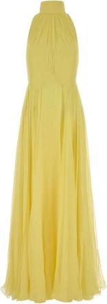 Givenchy Maxi-jurk met halternek - Geel