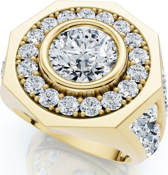 Pompeii3 Mens 8 1/2Ct Diamond Hexagon Anniversary Pinkie Ring Gold Lab Grown