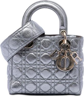 Dior Pre-owned Dior Small Metallic Grained Calfskin Cannage Supple Lady Dior Ladies 869HZA3KMWNZ7KTC