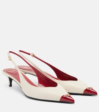 Valentino Garavani Heartip leather slingback pumps
