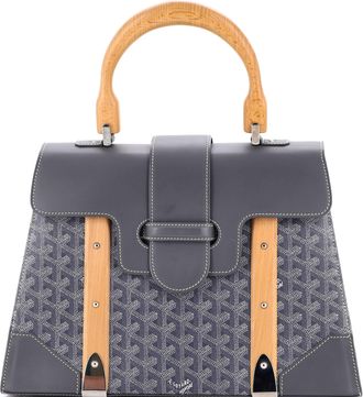 Goyard Saigon Top Handle Bag Coated Canvas with Leather MM