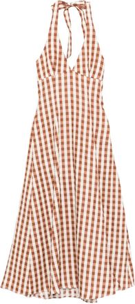 Faithfull The Brand Abito midi con scollo allamericana - Marrone