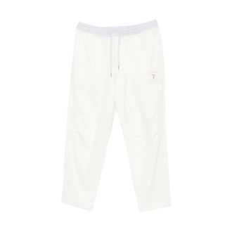 Brunello Cucinelli Track Pants met Borduurwerk - Heren - Broeken - Wit - Maat: S Jersey