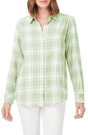 Foxcroft Rhea Plaid Tunic Blouse in Sea Mist at Nordstrom Rack, Size 18 (Similar To 14W)
