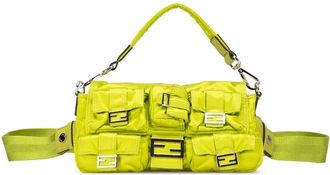 Fendi Borsa a tracolla Baguette convertibile in nylon con tasche 2010-2025 - Verde