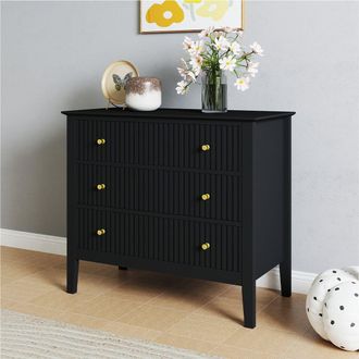 Melody Maison 3 Drawer Chest Of Drawers - Hales Black Range