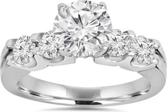 Pompeii3 2.30Ct Round Solitaire Diamond Engagement Ring 14K White Gold Lab Grown Size Selectable