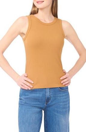 Halogen Fitted Ribbed Tank Top in Cafe at Nordstrom Rack, Size X-Large