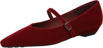 Generic Womens Pump Slip-on Wedge Heel Party Dress Heel Casual Shoes Effortlessly Pairs Single-Buckle Strap-Numeric_3_Point_5 Red