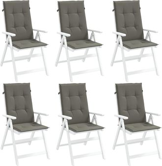 vidaXL Vidaxl - Cojines Para Silla Respaldo Alto 6 Uds Tela Gris Oscuro Melange