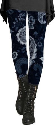 Generic High Waisted Leggings for Women, Cashew Flowers Pattern Gym Yoga Pants, Stretchy Soft Exercise Wear Patterned Stretch Pants, Colourful Comfortable Act