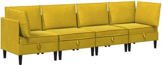 vidaXL Juego De Muebles De Sal&oacute;n 4 Uds. Amarillo Terciopelo Vidaxl