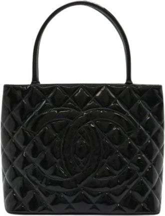 Chanel Pre-owned Handbags, female, Black, Size: ONE SIZE Pre-owned Vintage Leather Handbag