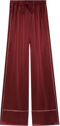 Roksanda Ilincic Nael Wide-leg Satin Trousers - Burgundy - 10 (UK10 / S)