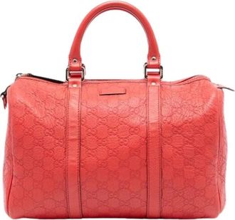 Gucci Pre-owned Handbags, female, Orange, Size: ONE SIZE Pre-owned Leather Travel Bag