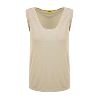 Drumohr Sleeveless Tops, female, Beige, Size: XS Beige T-shirts and Polos