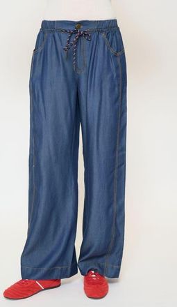 Central Park West Quinn Tencel Drawstring Pants in Denim at Nordstrom, Size X-Small
