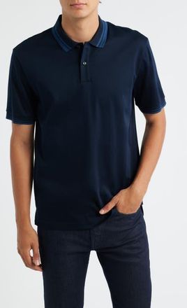 BOSS Parlay Tipped Cotton Polo in Dark Blue at Nordstrom, Size Xxx-Large