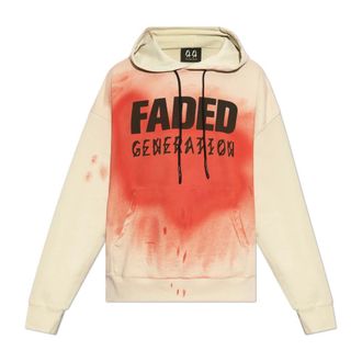 44 Label Group Hoodies & sweatvesten, Heren, Rood, S, Katoen, Hoodie van katoen met vervaagd effect en trekkoord