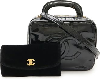 Chanel Leather Handbag Pouch Shoulder Bag Vanity Bag (Pre-Owned)