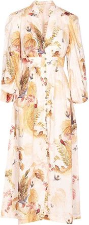Zimmermann Ascension Plunge Midi Dress