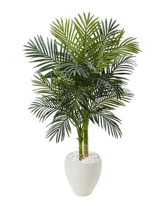 Nearly Natural 4.5Ft Golden Cane Palm Artificial Tree In Oval Planter