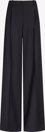 Serena Bute Wool Inverted Pleat Trouser - Navy Blue
