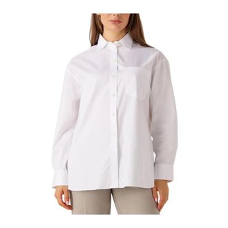 Selected Overhemden, Dames, Wit, S, Katoen, Oversize LS Shirt voor Vrouwen