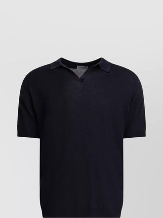 John Smedley short sleeve polo shirts with ribbed cuffs