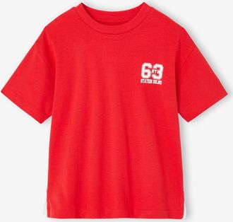 Vertbaudet T-Shirt College-Look Jungen mit Recycling-Baumwolle rot