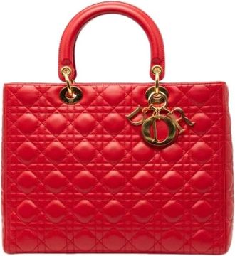 Dior Pre-owned Lady Handbag - Dames - Vintage Handtas - Rood - ONE Size - Leer - Vintage