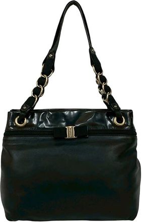 Ferragamo Pre-owned Ferragamo Leather Vara Bow Shoulder Bag Ladies FZ-21 C064