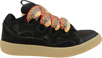 Lanvin Schoenen, Heren, Zwart, 42 EU, Leer, Leren en Stoffen Sneakers