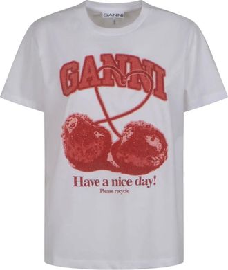 Ganni Mujer, Camisetas, Blanco, Talla: L