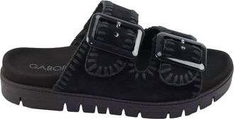 Gabor Womens 83.741 Suede Sandal In Black