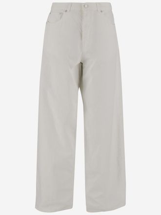 Haikure White Cotton And Linen Jeans